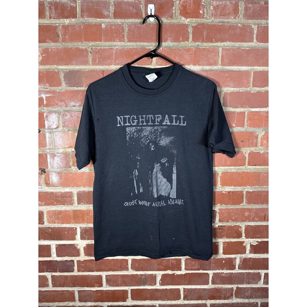 Vintage Y2k Nightfall Band Shirt Crust Noise Aural Assault Music Philly Medium